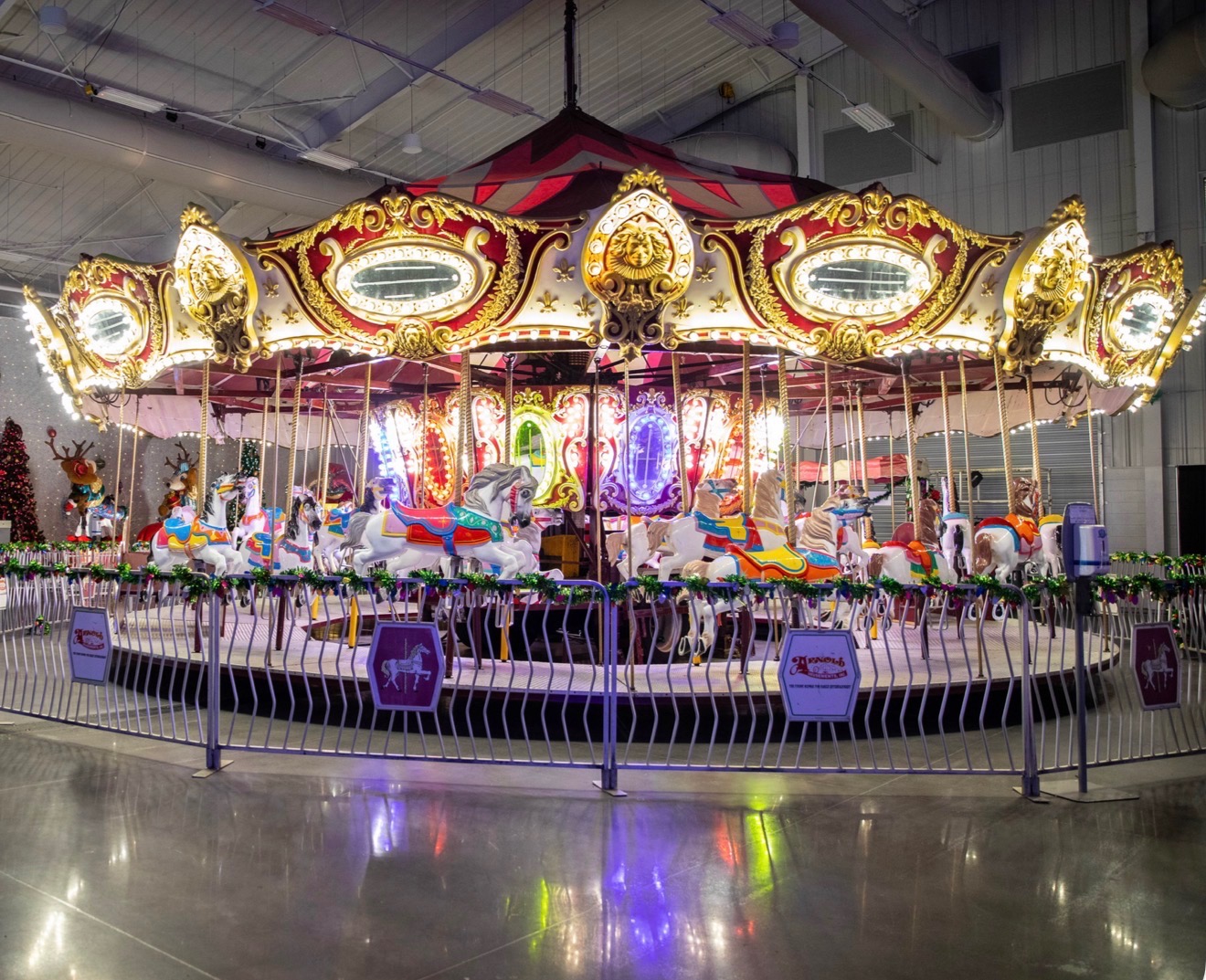 Carousel and Carnival Rides at Christmas Lane